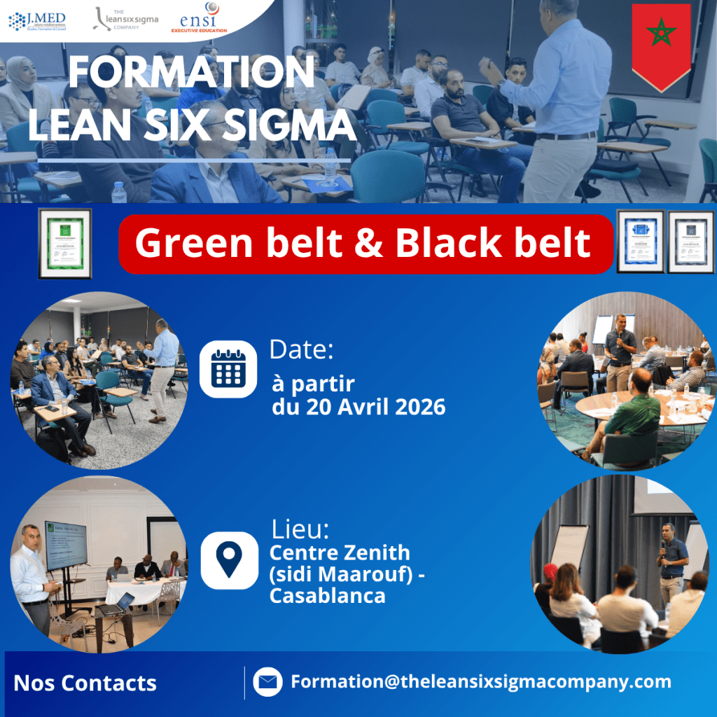 Formation Lean Six Sigma au Maroc – Session 20 Avril 2026 à Casablanca